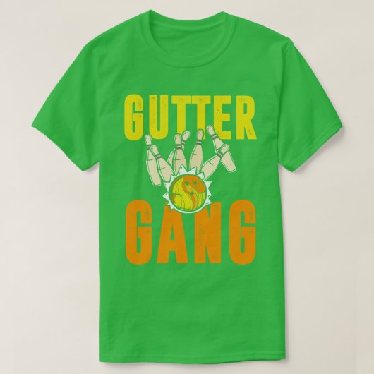 T-shirt Équipe de Bowling Gutter Gang (Design devant)