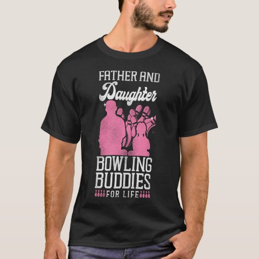 T-shirt Équipe De Bowling Père Et Fille Étudiants De Bowli (Devant)