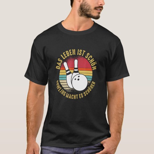 T-shirt Équipe de Bowling Retro Bowler (Devant)