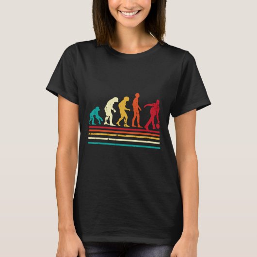T-shirt Équipe de bowling rétro Bowler Evolution Hommes Fe (Devant)