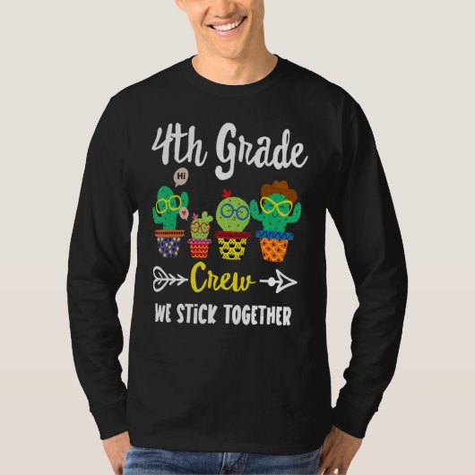 T-shirt Équipe de Cactus de 4e année Équipe d'enseignants (Devant)