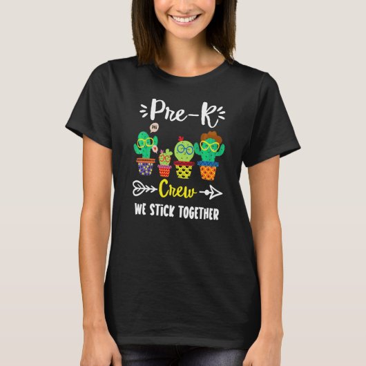 T-shirt Équipe de Cactus de l'école Pré K Équipe d'enseign (Devant)