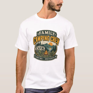 T-shirt Équipe de camping familial Camionneur vintage & fe