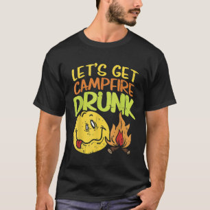 T-shirt Équipe de camping ivre au feu de camp buvant