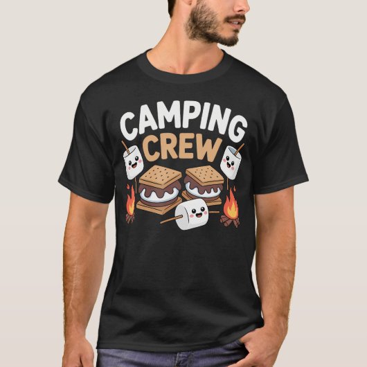 T-shirt Équipe de camping Plus de marshmallows Feu de camp (Devant)