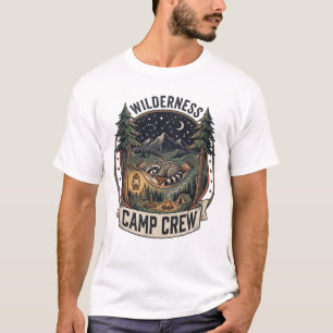 T-shirt Équipe de camping sauvage dans un hamac rétro avec