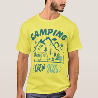 T-shirt Équipe de camping vintage 2025 amoureux camping mi