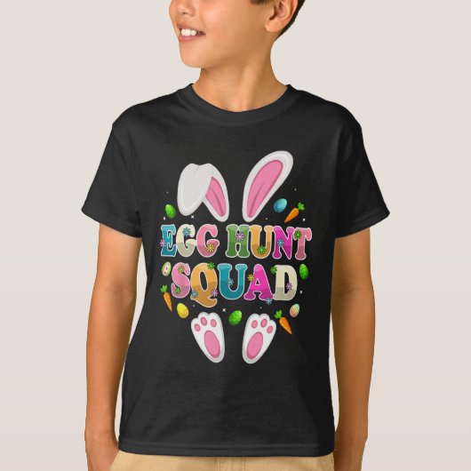 T-shirt Équipe de chasse aux œufs Lapin Joyeuse journée de (Devant)