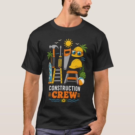 T-shirt Équipe de construction d'été drôle plage tropicale (Devant)