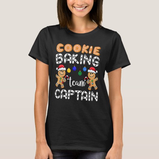 T-shirt Équipe de Cookie Baking Capitaine Gingerbread Chri (Devant)