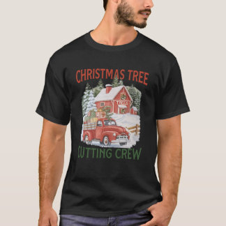 T-shirt Équipe de coupe d'arbres de Noël manches longues