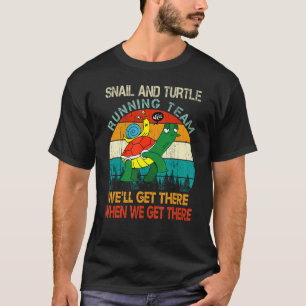 T-shirt Équipe de course de tortue et d'escargot Nous y ar