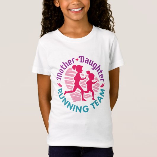 T-Shirt Équipe de course mère-fille (Devant)