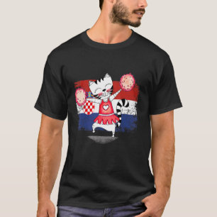 T-shirt Équipe de Croatie Équipe de Pom-pom girl Cheerlead