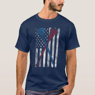 T-shirt Équipe de crosse Personnalisé USA Drapeau et chauv
