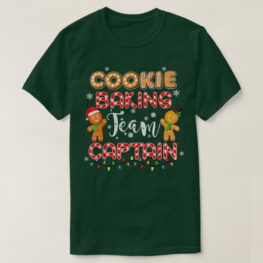 T-shirt Équipe de cuisson des biscuits Capitaine Gingerbre (Design devant)