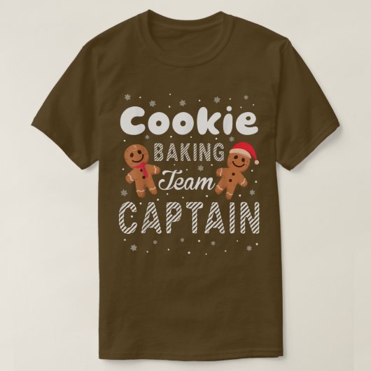 T-shirt Équipe de cuisson des biscuits Capitaine Gingerbre (Design devant)