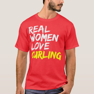 T-shirt Équipe de curling bavaroise Véritable femme Aime l