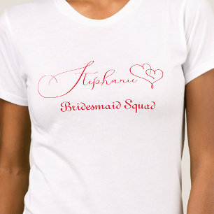 T-shirt Équipe de demoiselles d'honneur personnalisée écri
