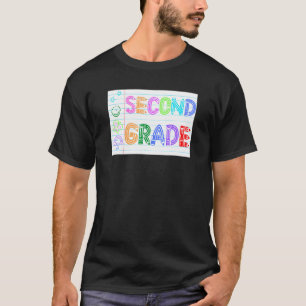 T-shirt Équipe de deuxième année Doodle School Kids Enseig