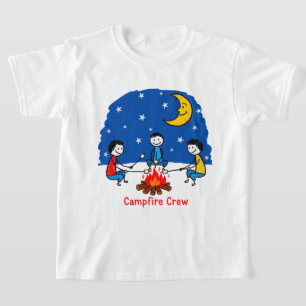 T-shirt Équipe de feu de camp Enfants Scène nocturne au cr