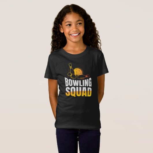 T-Shirt Équipe de filles de l'équipe de Bowling Retro (Devant entier)