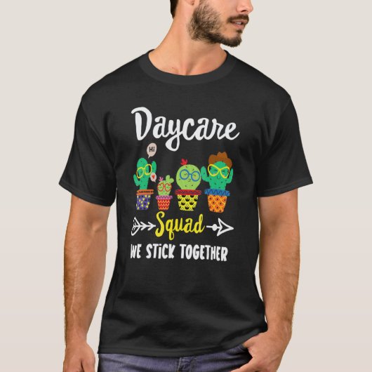 T-shirt Équipe de garde d'enfants Équipe de cactus de l'éc (Devant)