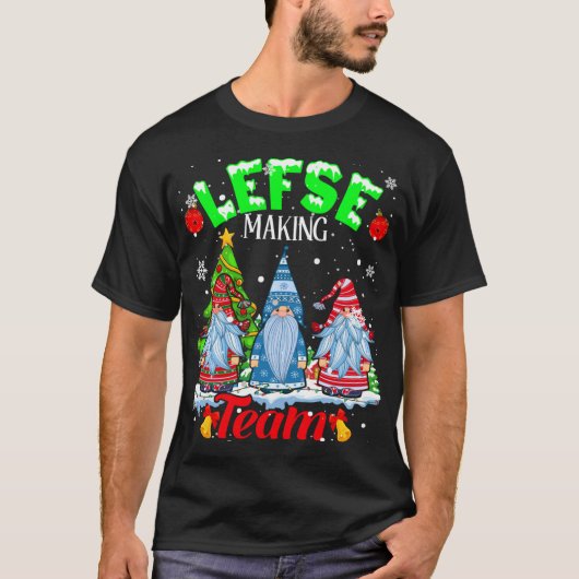 T-shirt Équipe de gauche Noël Gnomes Norvégien Gauche (Devant)