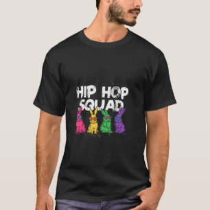 T-shirt Équipe de HIP HOP de Pâques Lapins Colorés Enjoués