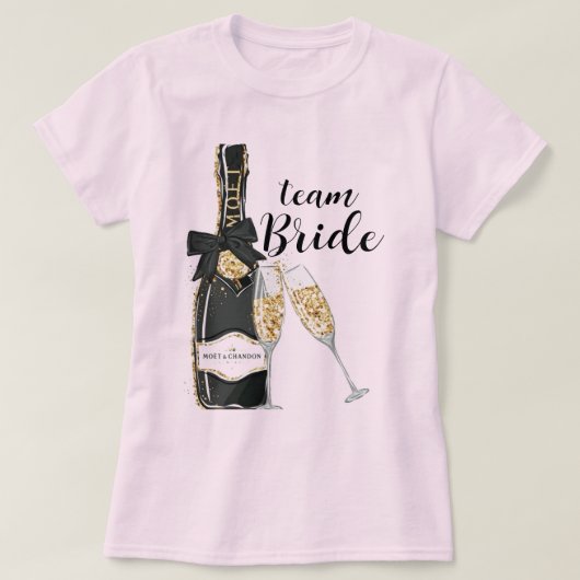 T-shirt Équipe de la mariée enterrement de vie de jeune fi (Design devant)