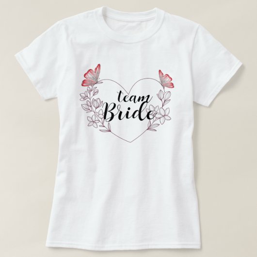 T-shirt Équipe de la mariée enterrement de vie de jeune fi (Design devant)