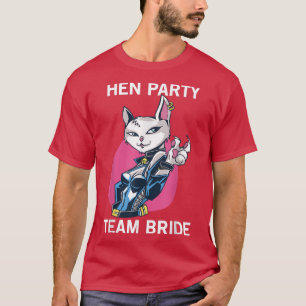 T-shirt Équipe de la mariée Fête Chat Fille Enterrement de