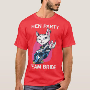 T-shirt Équipe de la mariée Fête Chat Fille Enterrement de