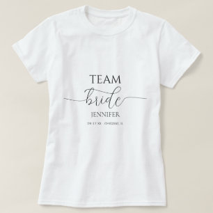 T-shirt Équipe de la mariée pour une fête de mariage simpl