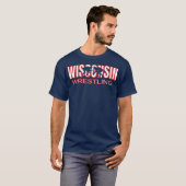 T-shirt Équipe de lutte du Wisconsin Entraîneur État Wrest (Devant entier)