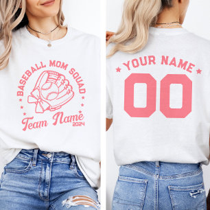T-shirt Équipe de maman de baseball personnalisée avec le 