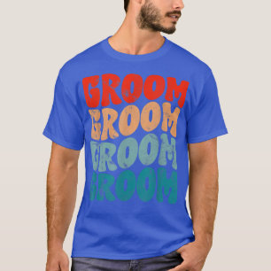 T-shirt Équipe de marié rétro groovy pour enterrement de v