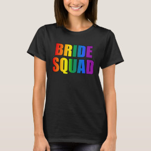 T-shirt Équipe de mariée arc-en-ciel Lesbienne Mariage LGB