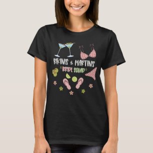 T-shirt Équipe de mariée Bikinis et Martinis ambiance plag