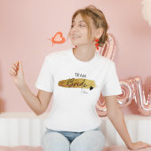 T-shirt Équipe de mariée chic moderne personnalisée or et 
