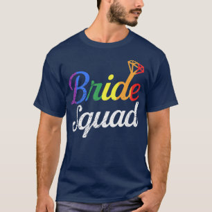 T-shirt Équipe de mariée LGBT Drapeau Arc-en-ciel Lesbienn