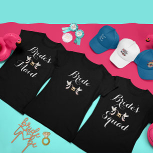 T-shirt Équipe de mariée personnalisée Lovey Dovey Demoise