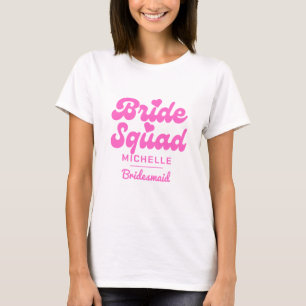 T-shirt Équipe de mariée rose personnalisée Enterrement de