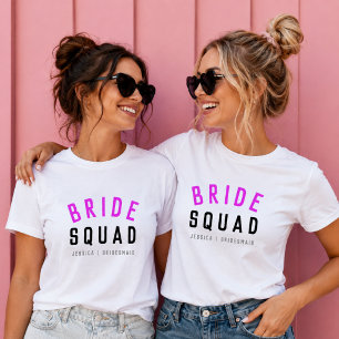 T-shirt Équipe de mariées Bridesmaid Chaud Rose Bachelor