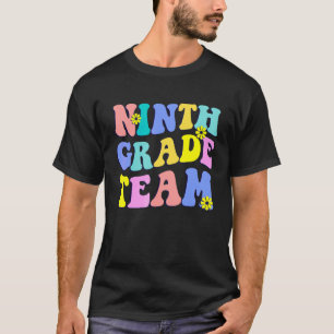 T-shirt Équipe de neuvième année Groovy Retro Enseignant F