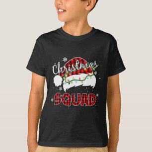 T-shirt Équipe de Noël Chapeau de Père Noël Rouge Clair Fa