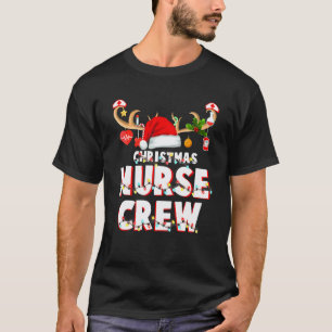 T-shirt Équipe de Noël Infirmière Renne Chapeau de Père No