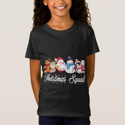 T-Shirt Équipe de Noël Père Noël Reindeer Snowman Gingerbr (Devant)