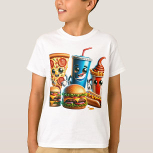 T-shirt Équipe de nourriture de dessin animé mignonne – Pi