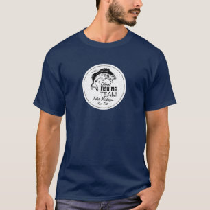 T-shirt Équipe De Pêche Amusante Chemise Bleue  Votre no
